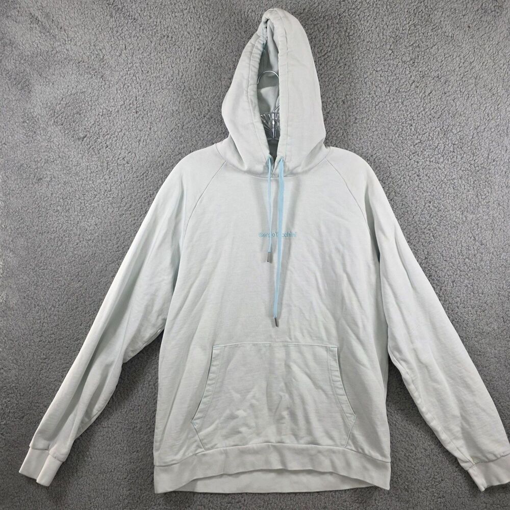 Sergio Tacchini Men’s Pullover Hoodie Size L Light Blue Logo
